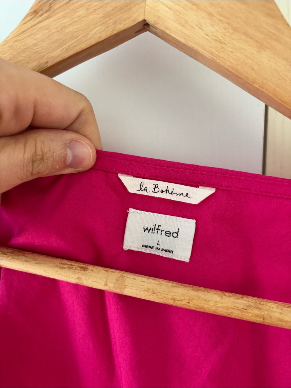 Wilfred La Bohème Fuchsia Embroidered Peasant Blouse Cottagecore Puff Sleeves - Picture 6 of 12